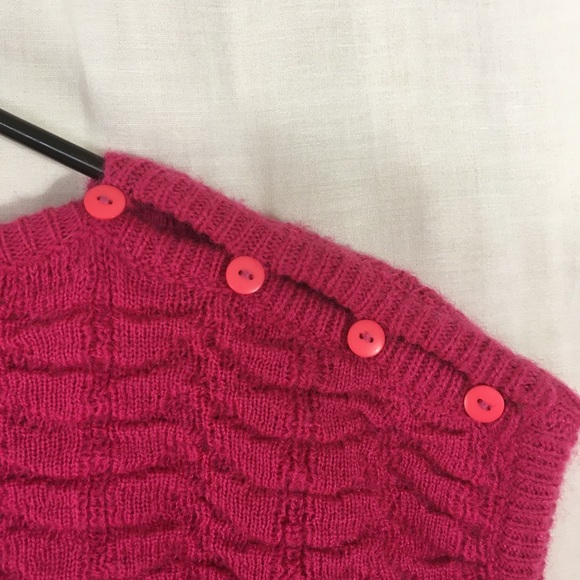 Vintage 80s Chaus Sleeveless Knit Sweater Hot Pink - Picture 4 of 14